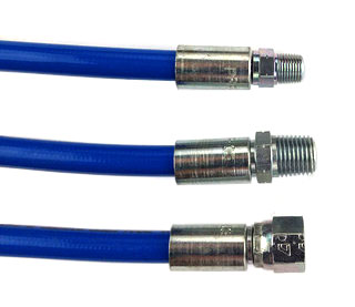 High Pressure 3/16" ID Air Station Hose with custom fittings 