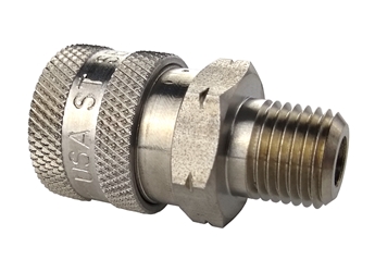 Quick Coupler - 1/4 NPT male, S/S, Oxy-clean 