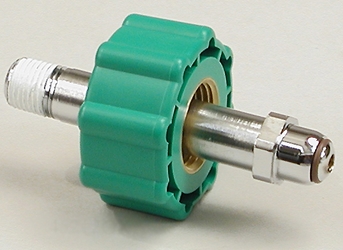 Handtite Nut & Nipple for CGA 540 with Green Medical Handwheel. 