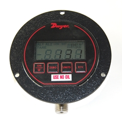 Dwyer Digital Mixing Gauge, Oxy-clean, Panel Mount, Bottom Connection 