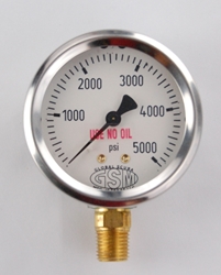 Std. Sealed Process gauge - 5,000 psi - Oxy-clean 