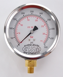 Large Sealed Process gauge - 5,000 psi - Oxy-clean 