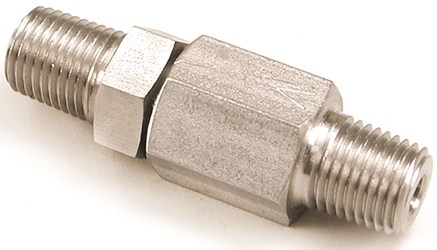 Check Valve, Stainless Steel, 1/4 NPT male in and out, Oxy-clean 