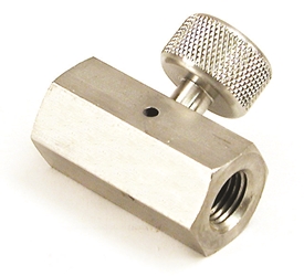 In-line Bleeder, Stainless Steel, 1/4 NPT female in and out 