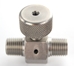 In-line Bleeder, Stainless Steel, 1/4 NPT male in and out. Tapped hole in knob.   - 46232-TH