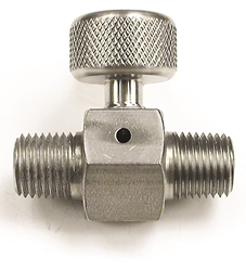 In-line Bleeder, Stainless Steel, 1/4 NPT male in and out 