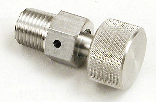 Vent/Drain Bleeder, Stainless Steel, 1/4" NPT male port. Oxy clean. 